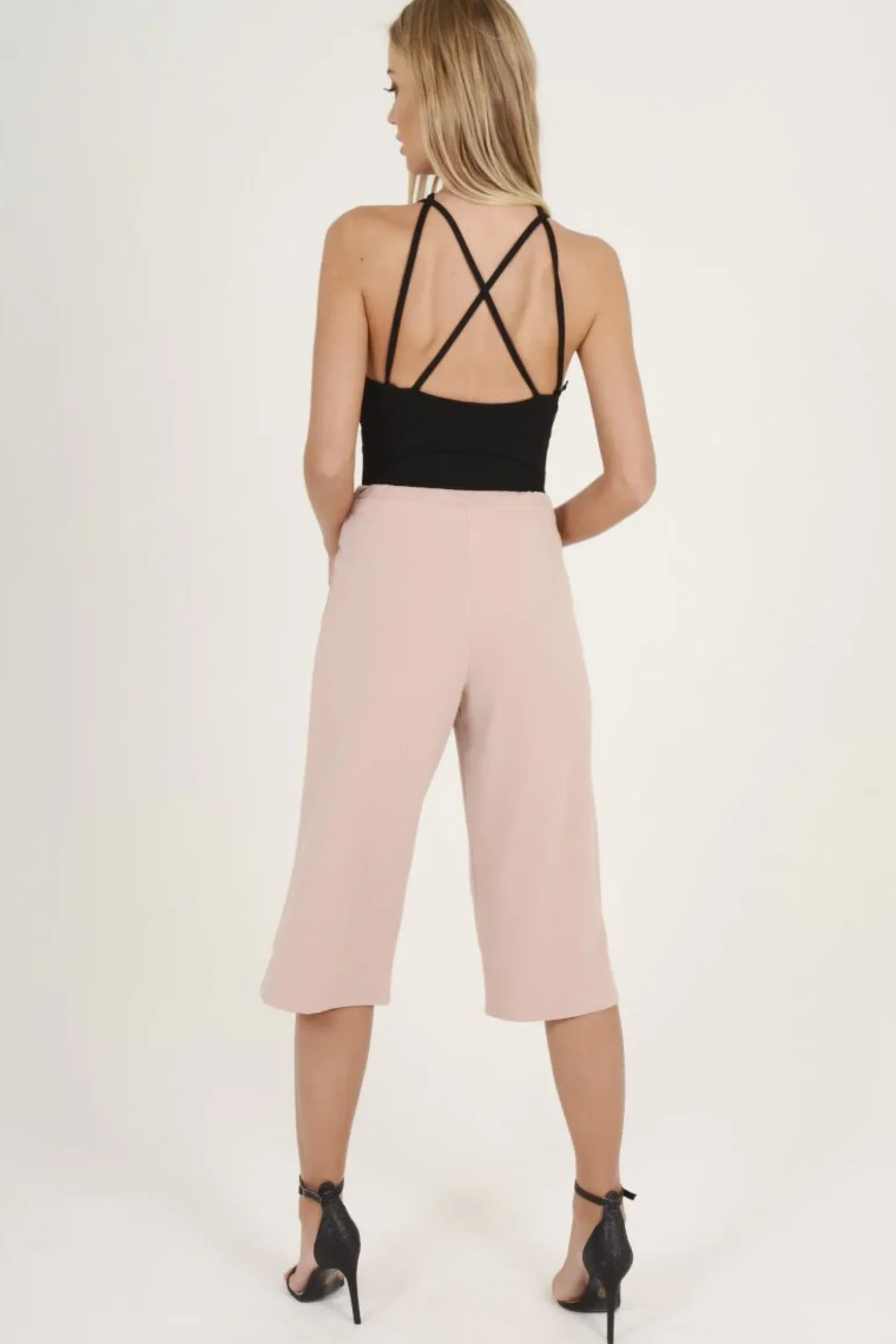 Rebellious Fashion Black Front Harness Bodysuit - Neema