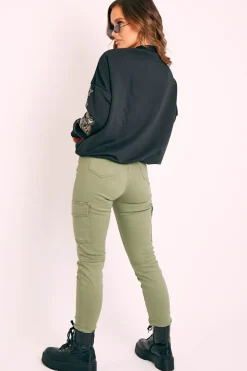Rebellious Fashion Black Gold Studded Tiger NYC Sweatshirt - Lezlie