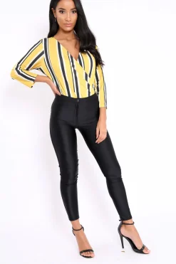 Rebellious Fashion Black High Waisted Disco Pants - Michela