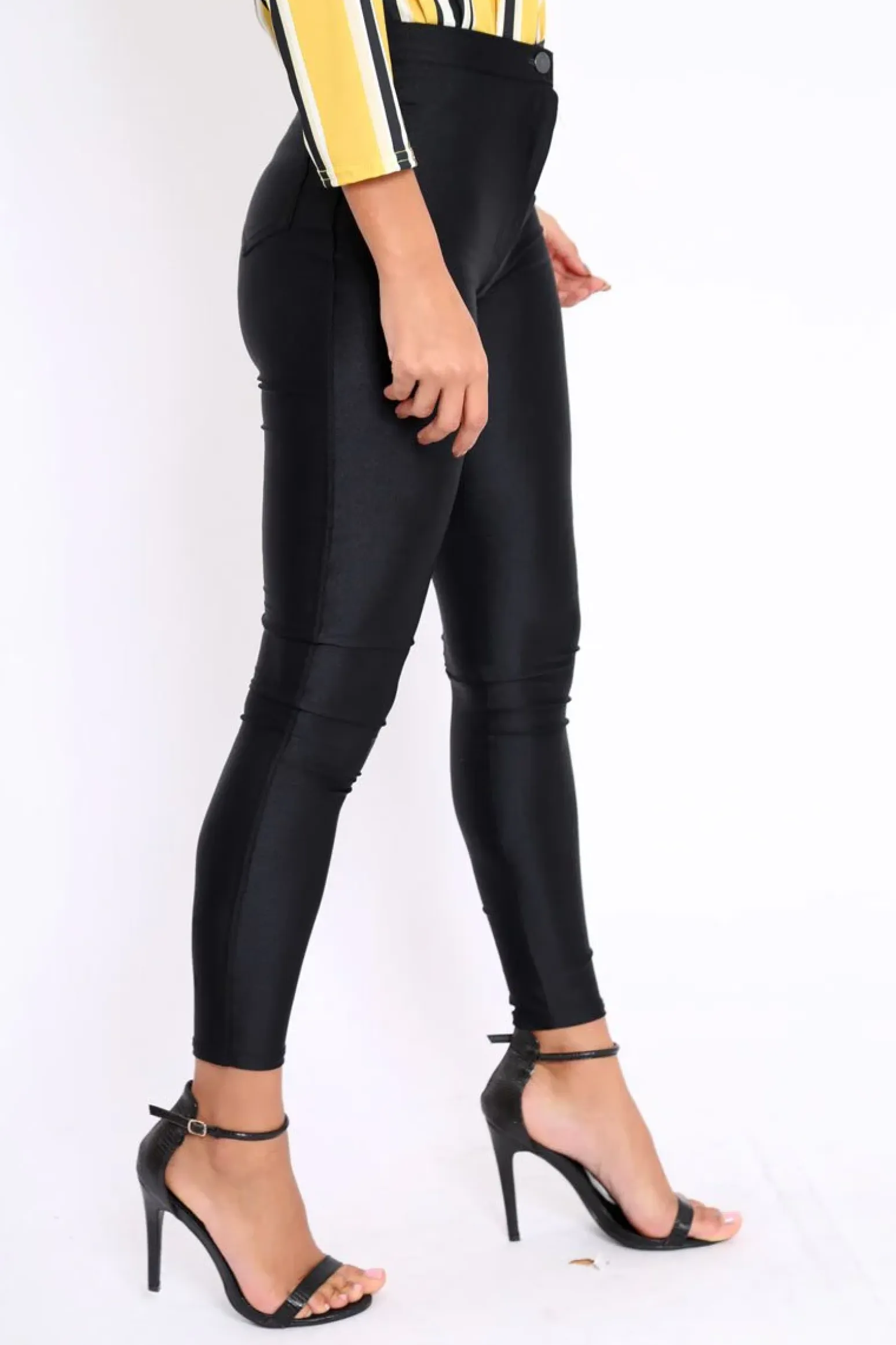 Rebellious Fashion Black High Waisted Disco Pants - Michela