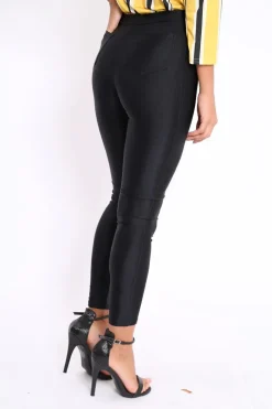 Rebellious Fashion Black High Waisted Disco Pants - Michela