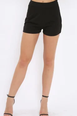 Rebellious Fashion Black High Waisted Shorts - Alicina