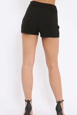 Rebellious Fashion Black High Waisted Shorts - Alicina