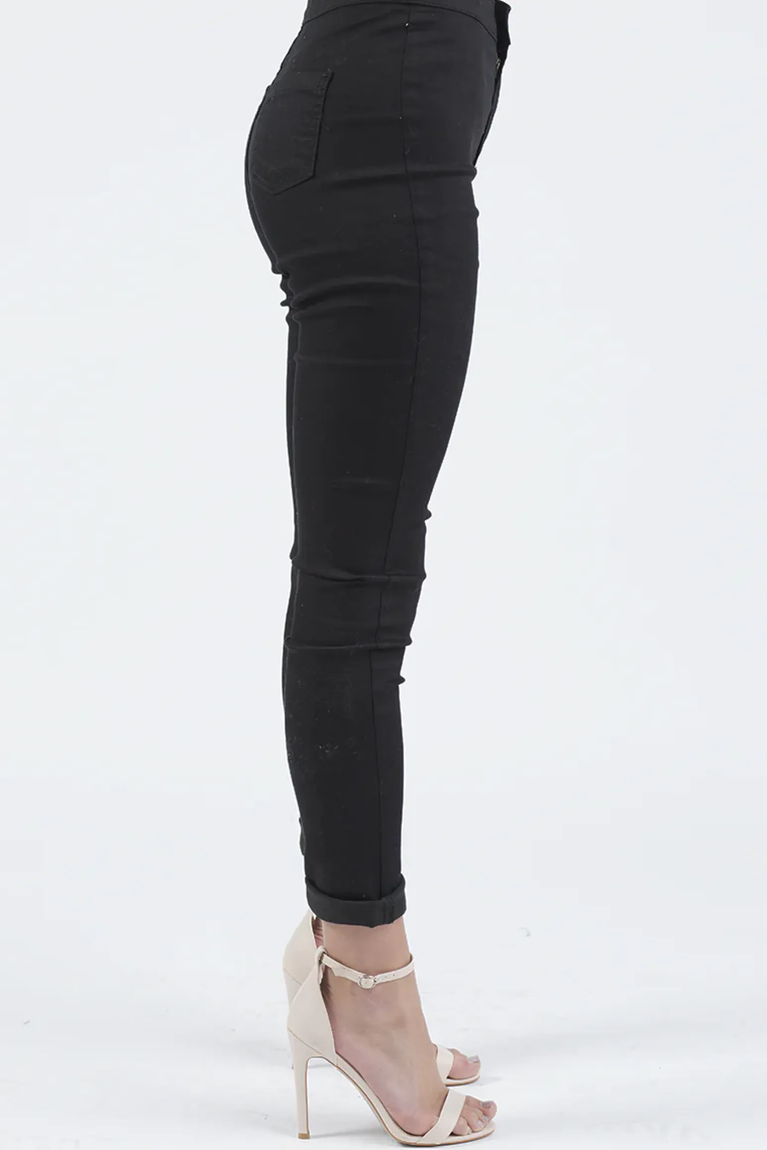 Rebellious Fashion Black High Waisted Skinny Jeans - Taylor