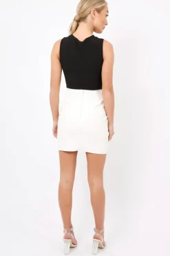 Rebellious Fashion Black Hook And Eye Cut Out Bodysuit - Reign