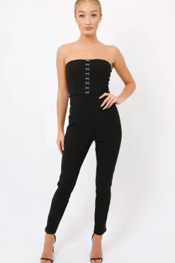 Rebellious Fashion Black Hook And Eye Jumpsuit - Aimee