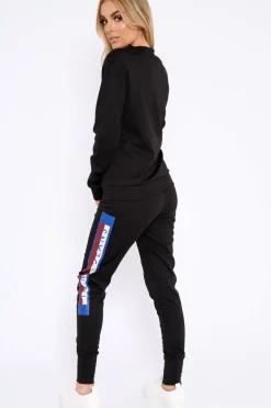 Rebellious Fashion Black In My Jeans Loungewear Set - Vyolet