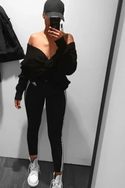 Rebellious Fashion Black Knot Back Knit Jumper - Kerri