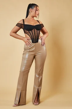 Rebellious Fashion Black Lace Corset Cropped Top - Eliza