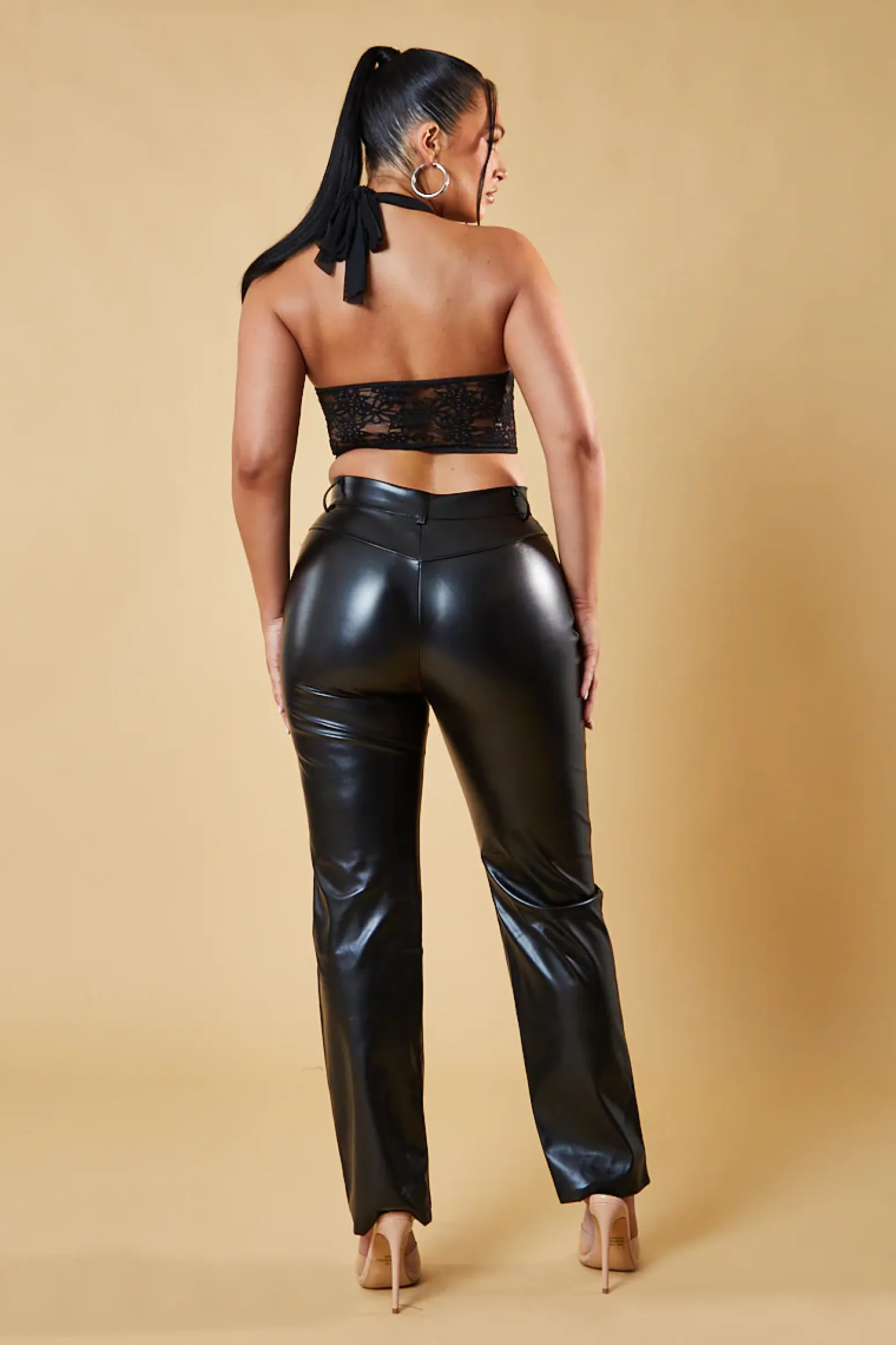 Rebellious Fashion Black Lace Corset Detail Cropped Top - Faith