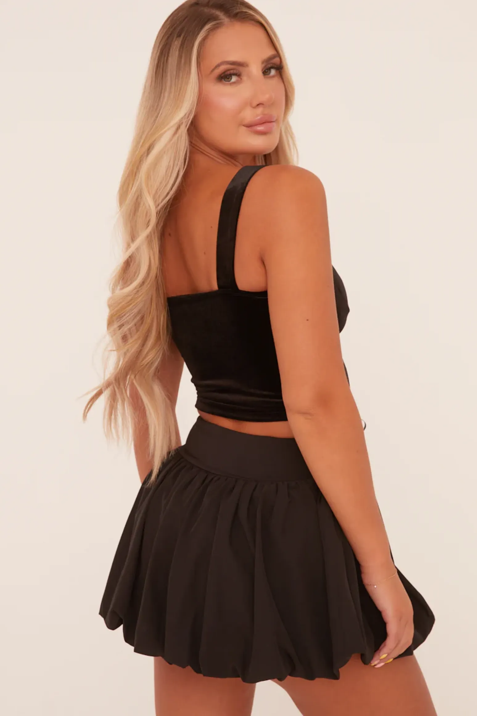 Rebellious Fashion Black Lace Trim Tie Front Corset Top - Marlene