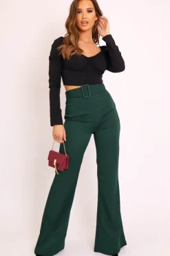 Rebellious Fashion Black Long Sleeve Button Front Milkmaid Crop Top - Gillie