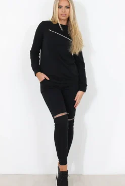 Rebellious Fashion Black Loungewear Set - Khloe