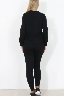 Rebellious Fashion Black Loungewear Set - Khloe