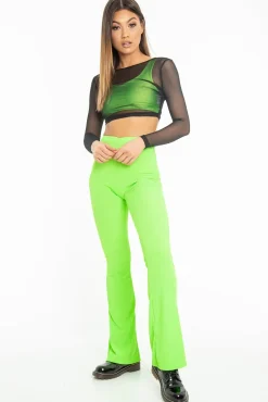 Rebellious Fashion Black Mesh Long Sleeve Crop Top - Presley