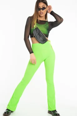 Rebellious Fashion Black Mesh Long Sleeve Crop Top - Presley