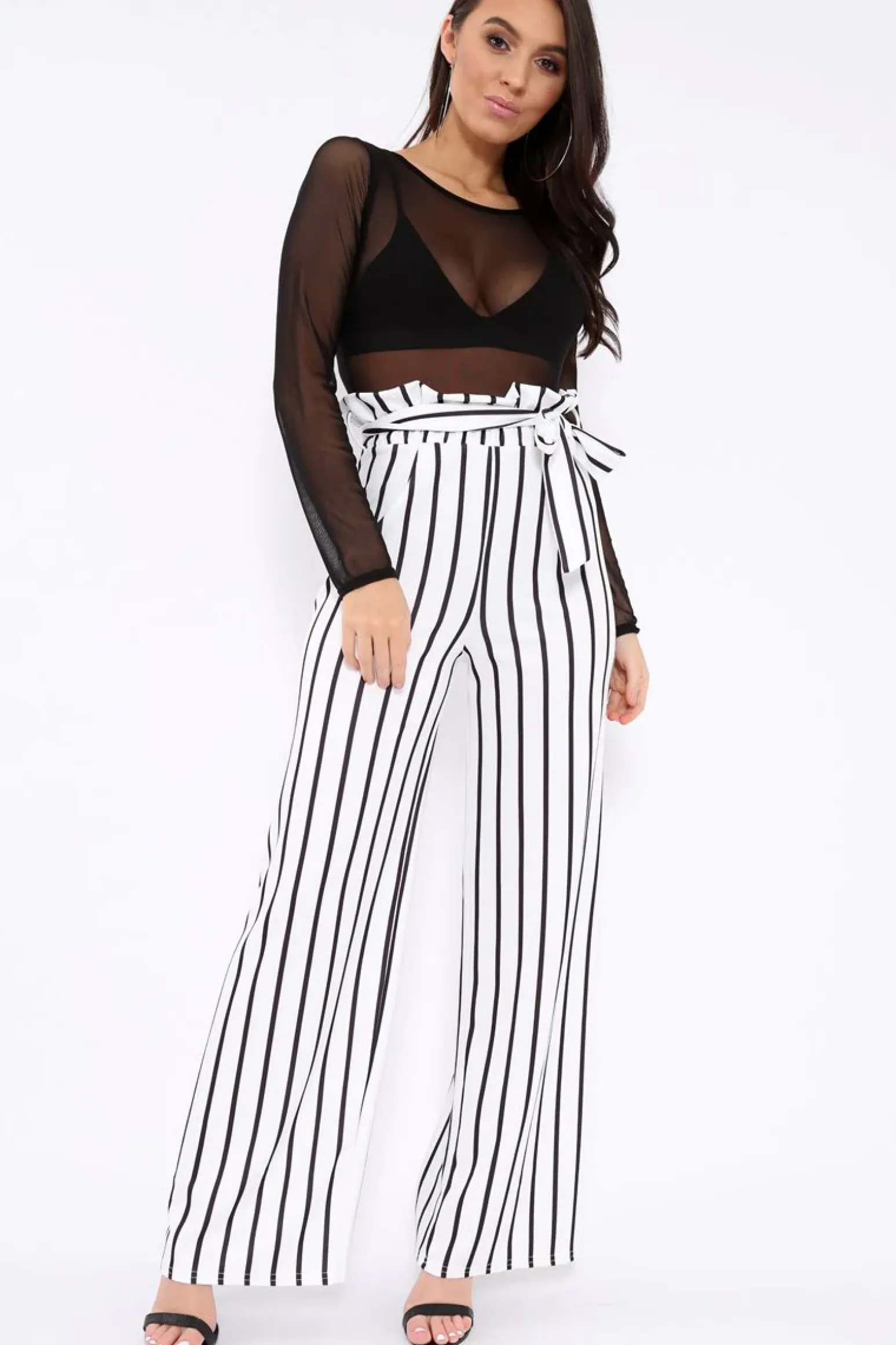 Rebellious Fashion Black Mesh Long Sleeved Bodysuit - Alesa