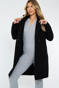 Rebellious Fashion Black Mid Length Teddy Coat - Madelin