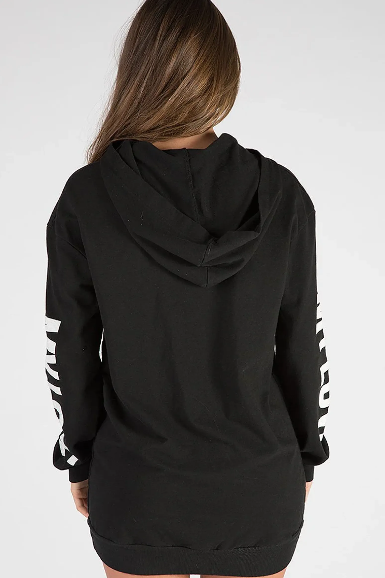 Rebellious Fashion Black 'My Love' Slogan Oversized Hoodie - Tish