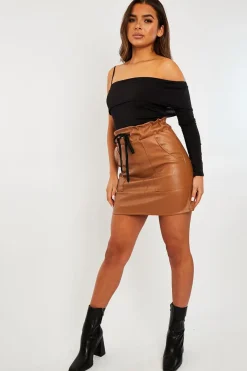 Rebellious Fashion Black One Sleeve Bardot Top - Kaely