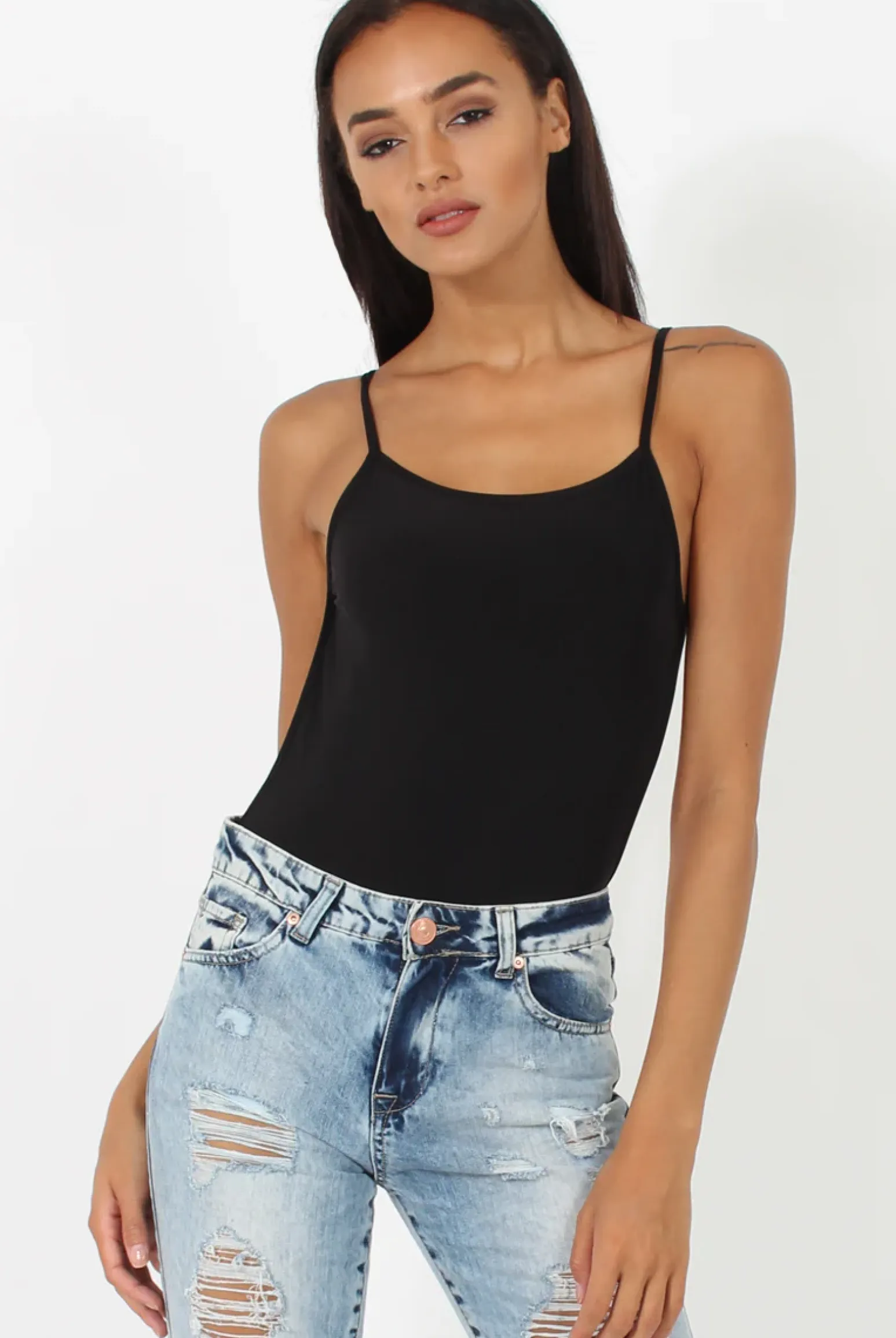 Rebellious Fashion Black Open Back Bodysuit - Aniyah