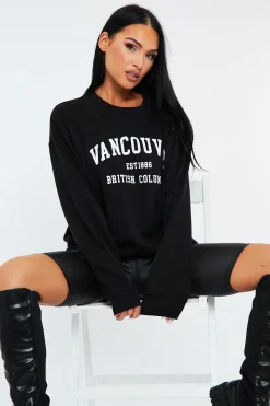 Rebellious Fashion Black Oversized Vancouver Sweatshirt - Kyran