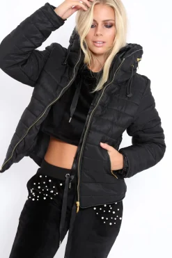 Rebellious Fashion Black Padded Coat - Zara