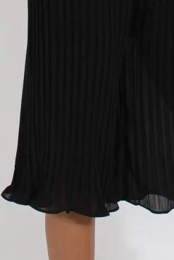 Rebellious Fashion Black Pleated High Waisted Culottes - Audrey