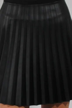 Rebellious Fashion Black Pleated PU Skirt - Ally