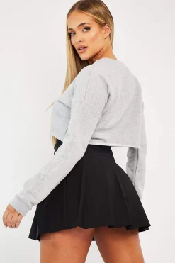 Rebellious Fashion Black Pleated Tennis Mini Skirt - Faye