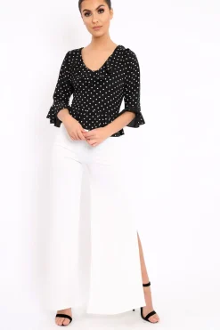 Rebellious Fashion Black Polka Dot Crop Top - Alixandra