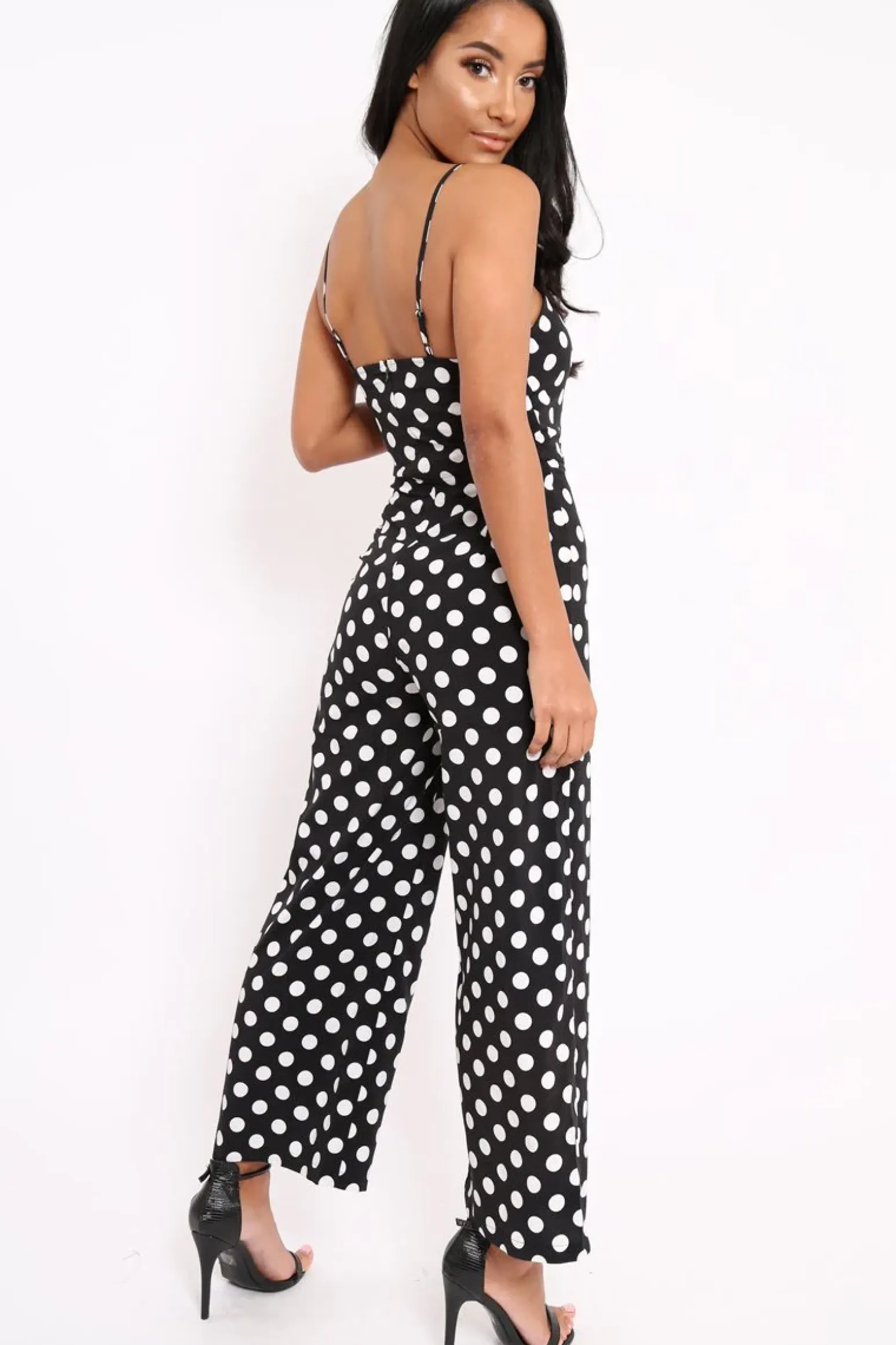 Rebellious Fashion Black Polka Dot Jumpsuit - Witney