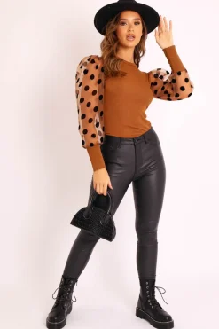 Rebellious Fashion Black PU Coated Skinny Jeans - Rachell