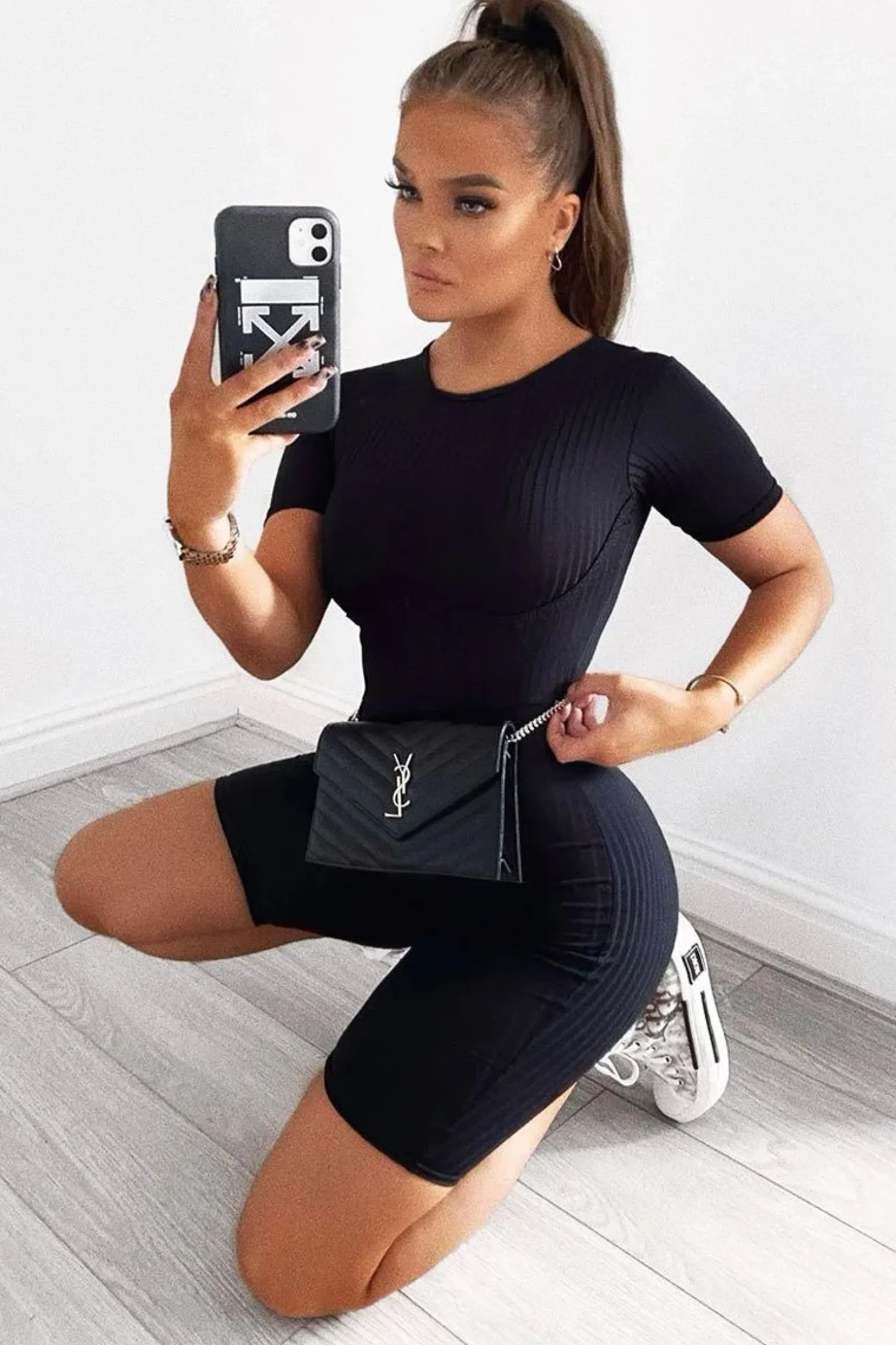 Rebellious Fashion Black Ribbed Corset Unitard Playsuit - Delfina