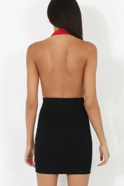 Rebellious Fashion Black Ribbed Mini Skirt - Rebecca