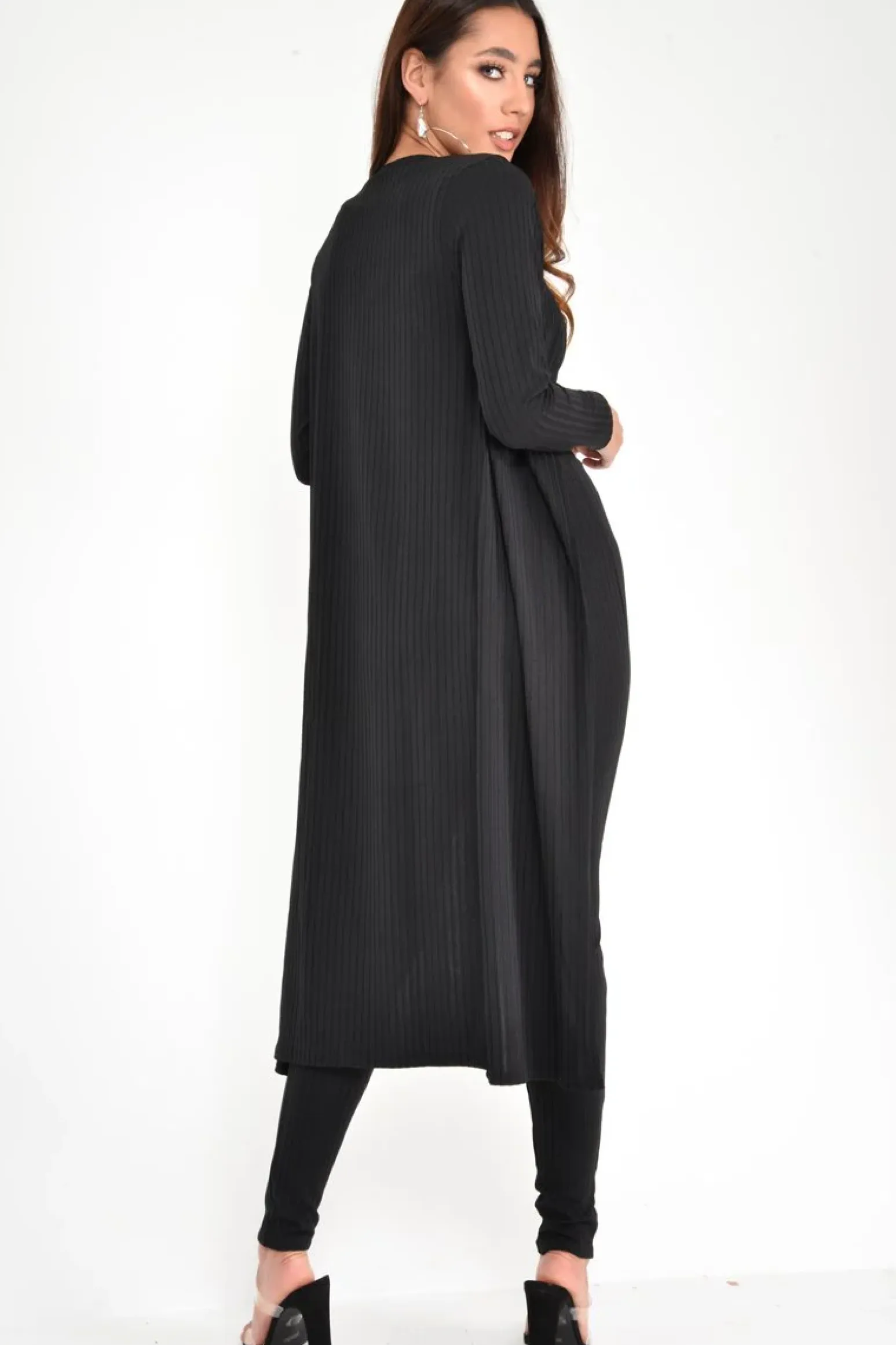 Rebellious Fashion Black Rib Crop Top Leggings Co-Ord - Elenah