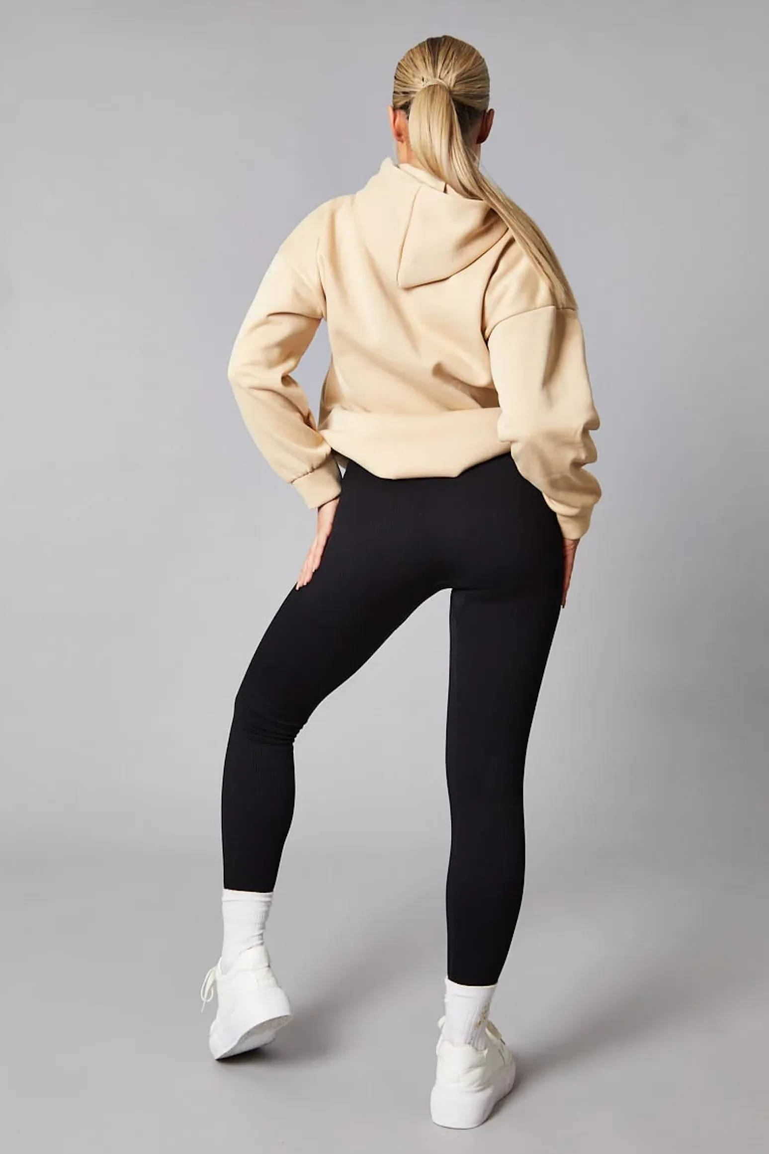 Rebellious Fashion Black Rib Knit High Waisted Leggings - Ren