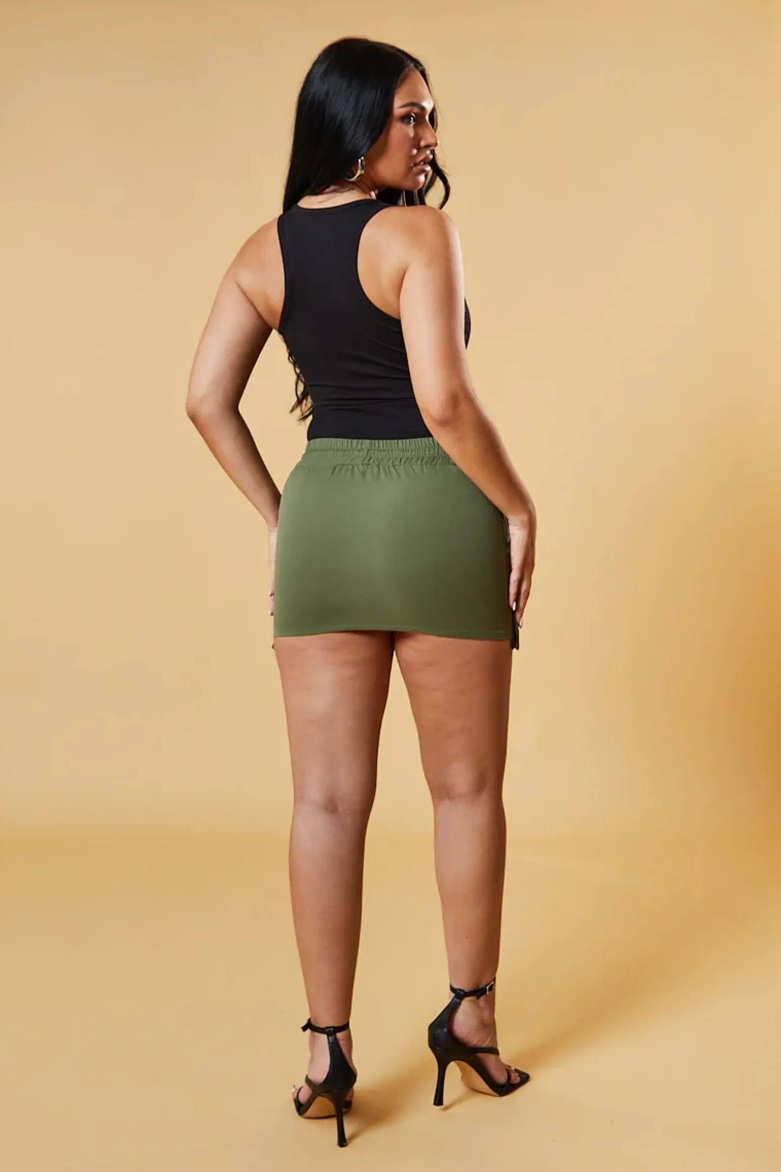 Rebellious Fashion Black Rib Knit Racer Back Bodysuit - Polina