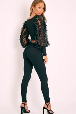 Rebellious Fashion Black Ripped Skinny Jeans - Blair