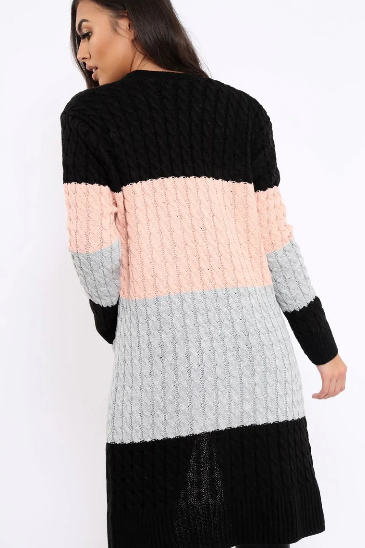 Rebellious Fashion Black Rose and Grey Striped Cardigan - Nellie