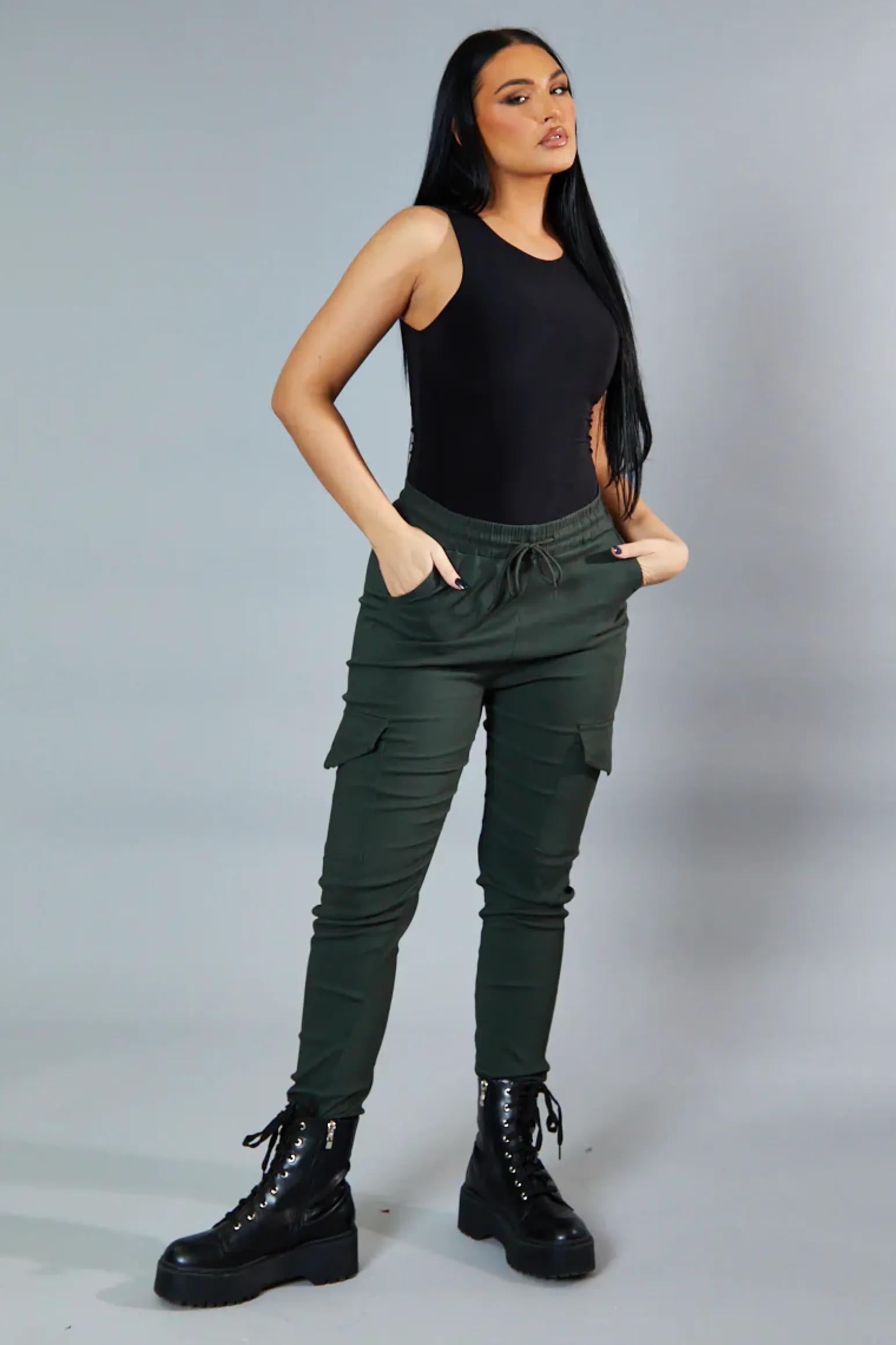 Rebellious Fashion Black Round Neck Sleeveless Bodysuit - Himari