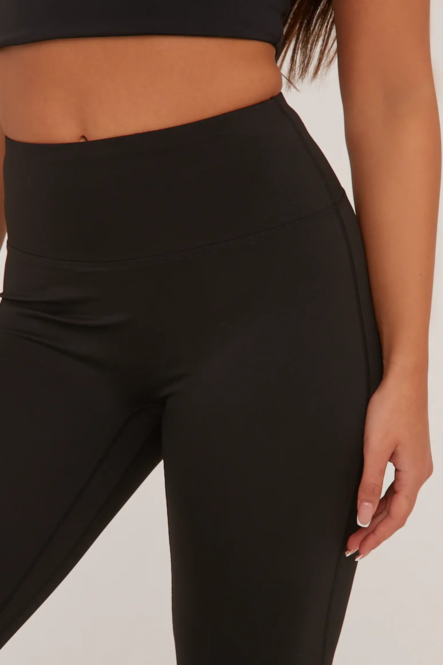 Rebellious Fashion Black Ruched Back Flared Leg Trousers - Hazel