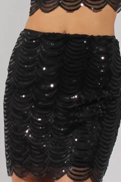 Rebellious Fashion Black Sequin Co-Ord- Jules