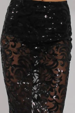 Rebellious Fashion Black Sequin Co-ord - Rihanna