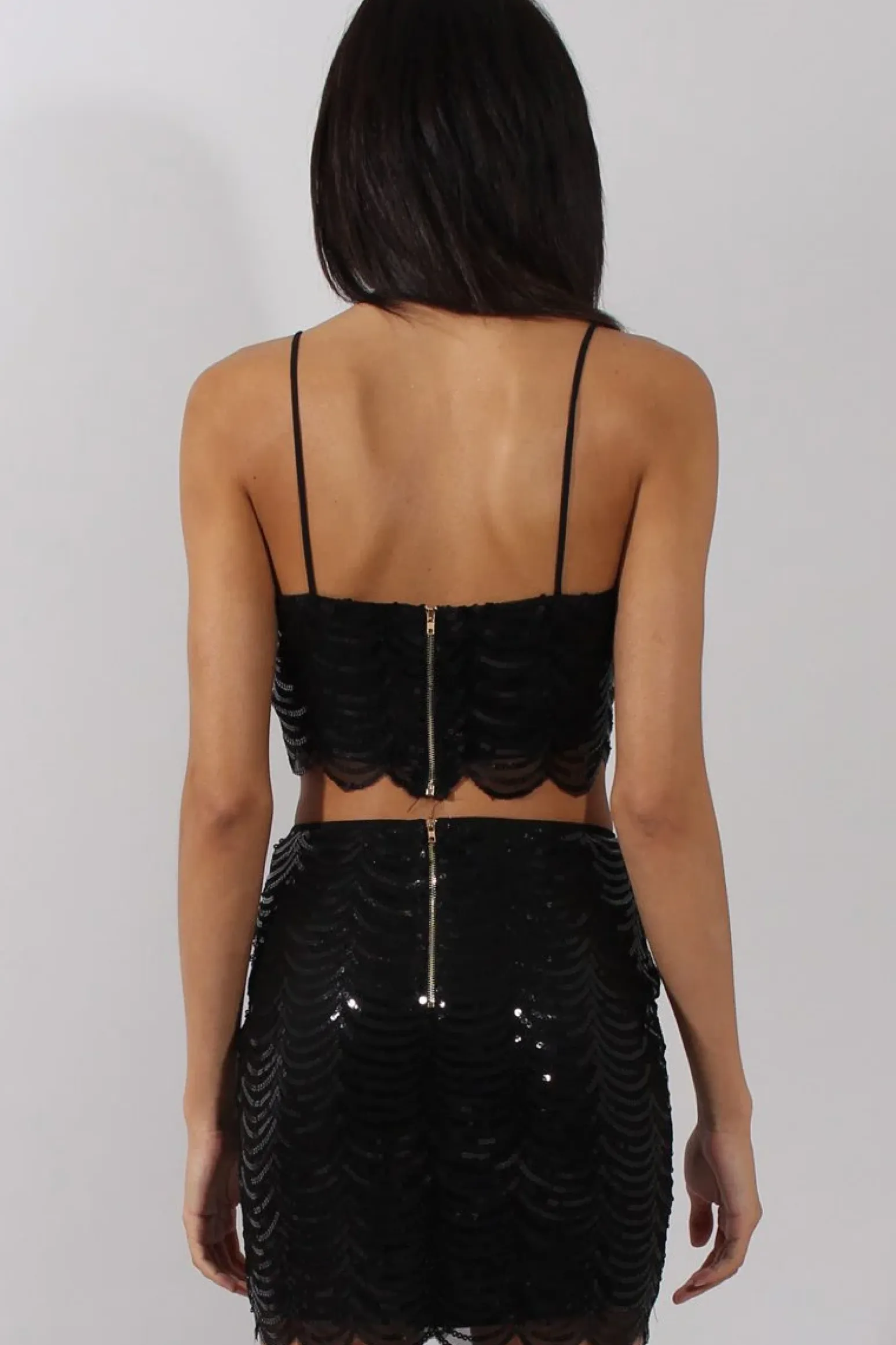 Rebellious Fashion Black Sequin Skirt - Milda