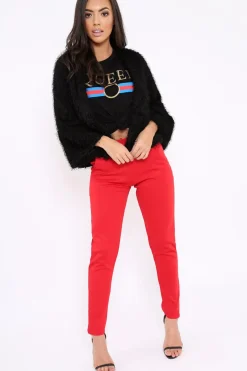 Rebellious Fashion Black Shaggy Peplum Cardigan - Trianna