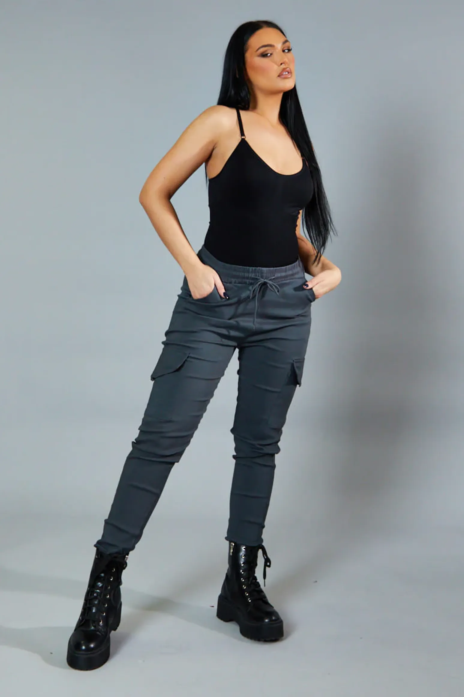 Rebellious Fashion Black Shapewear Strappy Bodysuit - Noor
