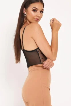 Rebellious Fashion Black Sheer Lace Ruffle Bodysuit - Mylei
