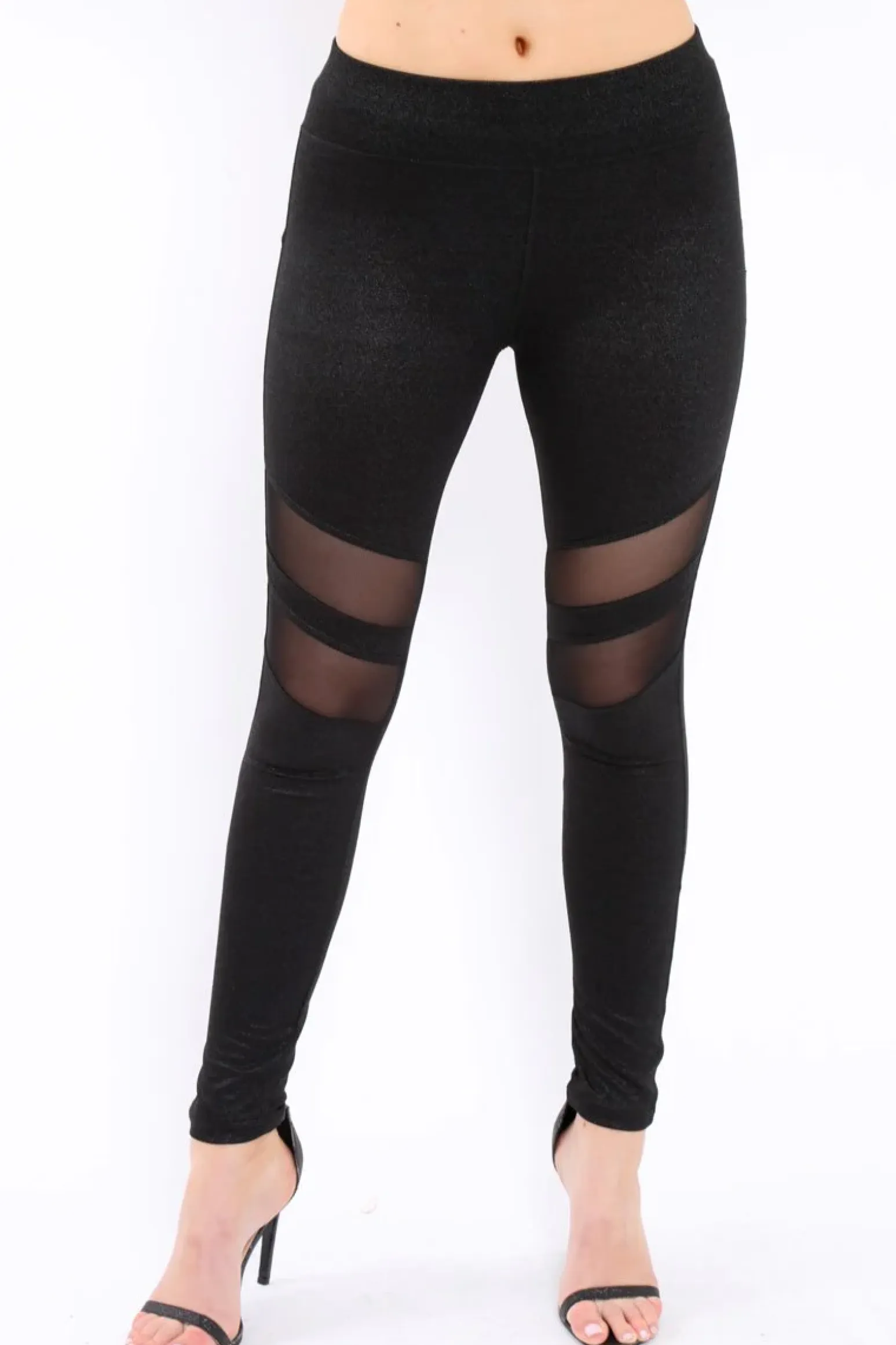 Rebellious Fashion Black Shimmer Leggings - Kensley