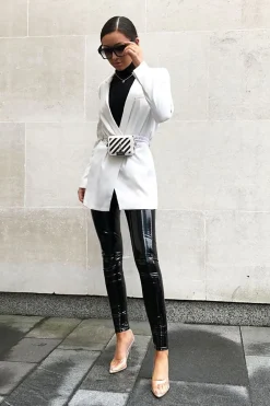 Rebellious Fashion Black Shiny Vinyl PU Leggings - Rio